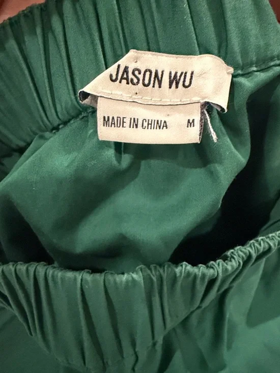 Jason Wu Emerald Green Ruffled A-Line Skirt - Picture 3 of 3